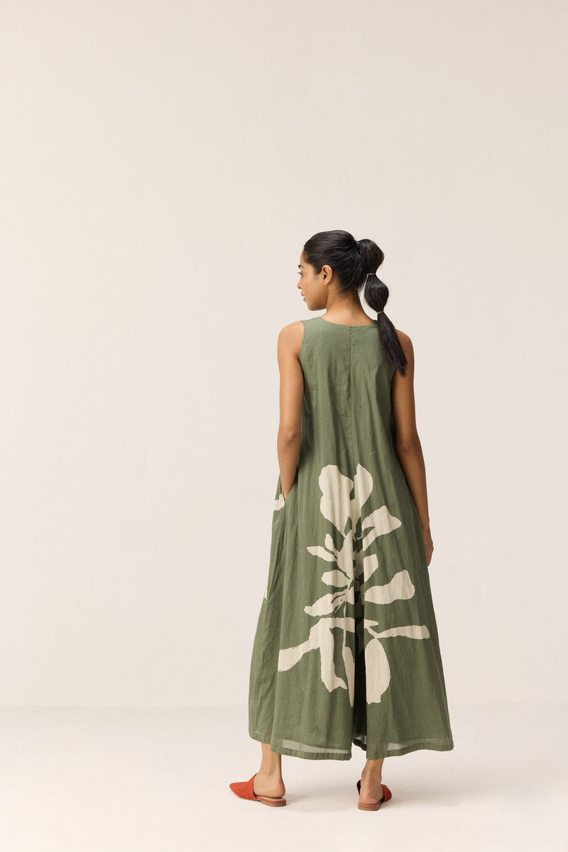 Sage Trail Jumpsuit cotton by Khara Kapas in green for women Worldwide