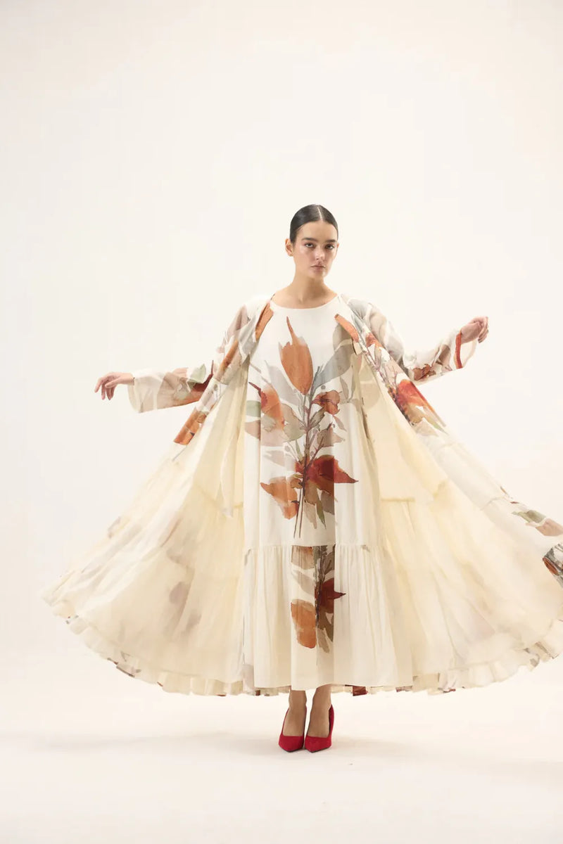 Eirene set mulmul by Khara Kapas in white for women Worldwide