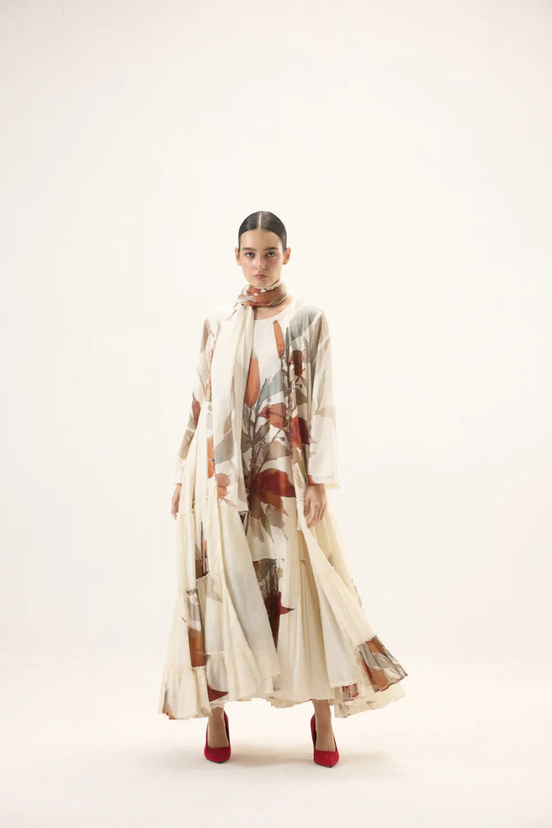Eirene set mulmul by Khara Kapas in white for women Worldwide