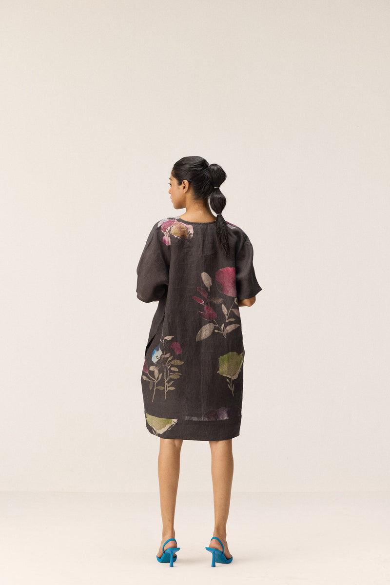 Wild Grove Dress by Khara Kapas in charcoal for women Worldwide