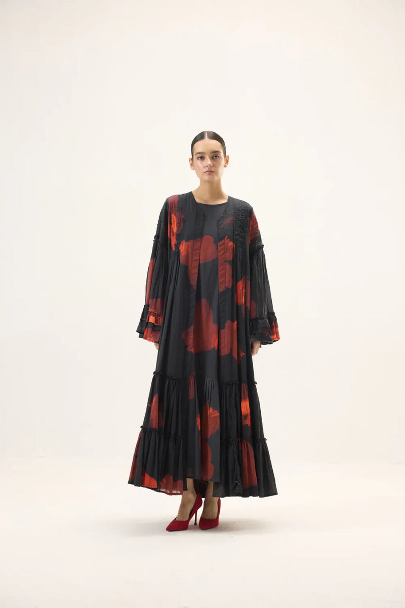 Calina set mulmul by Khara Kapas in black for women Worldwide