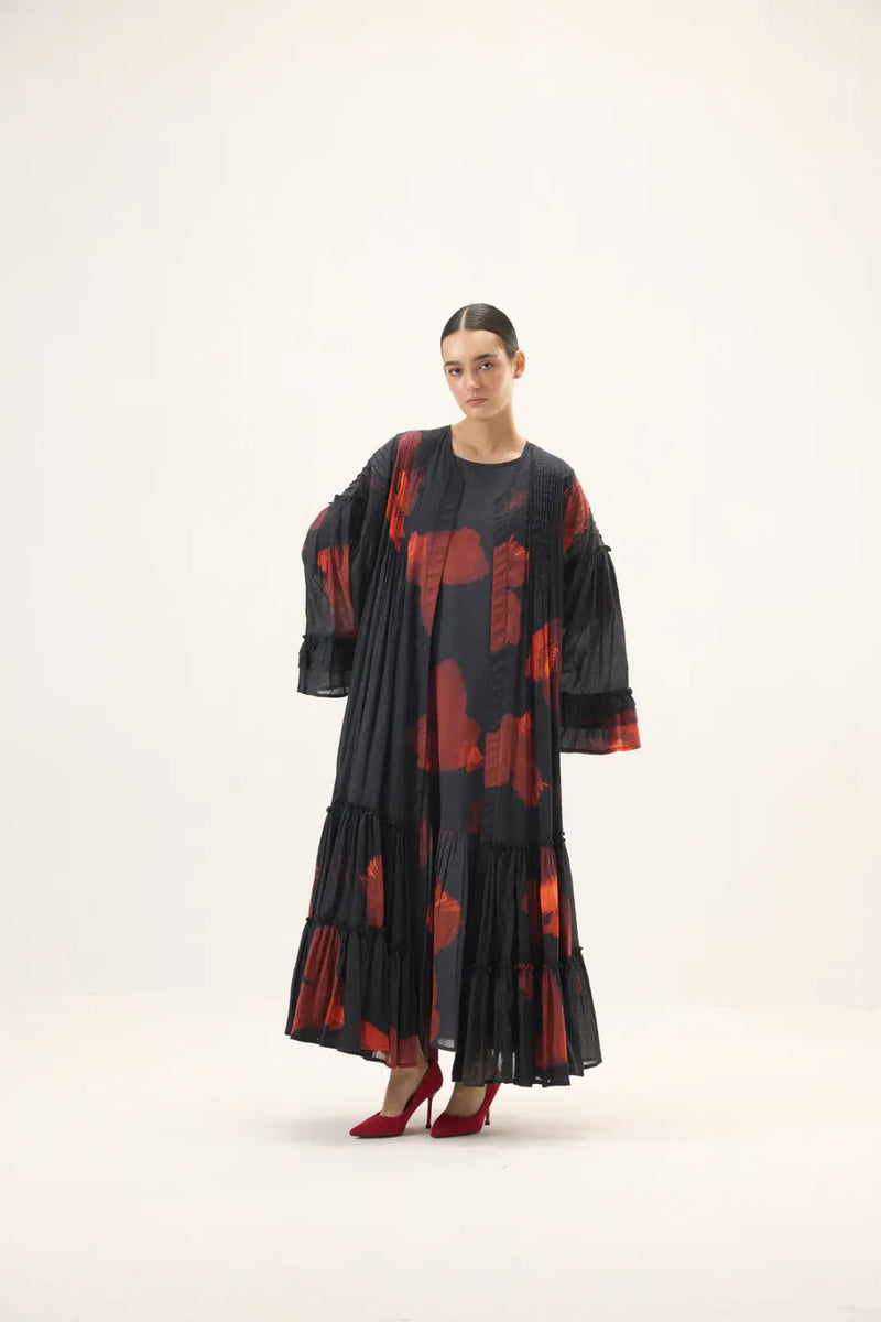 Calina set mulmul by Khara Kapas in black for women Worldwide