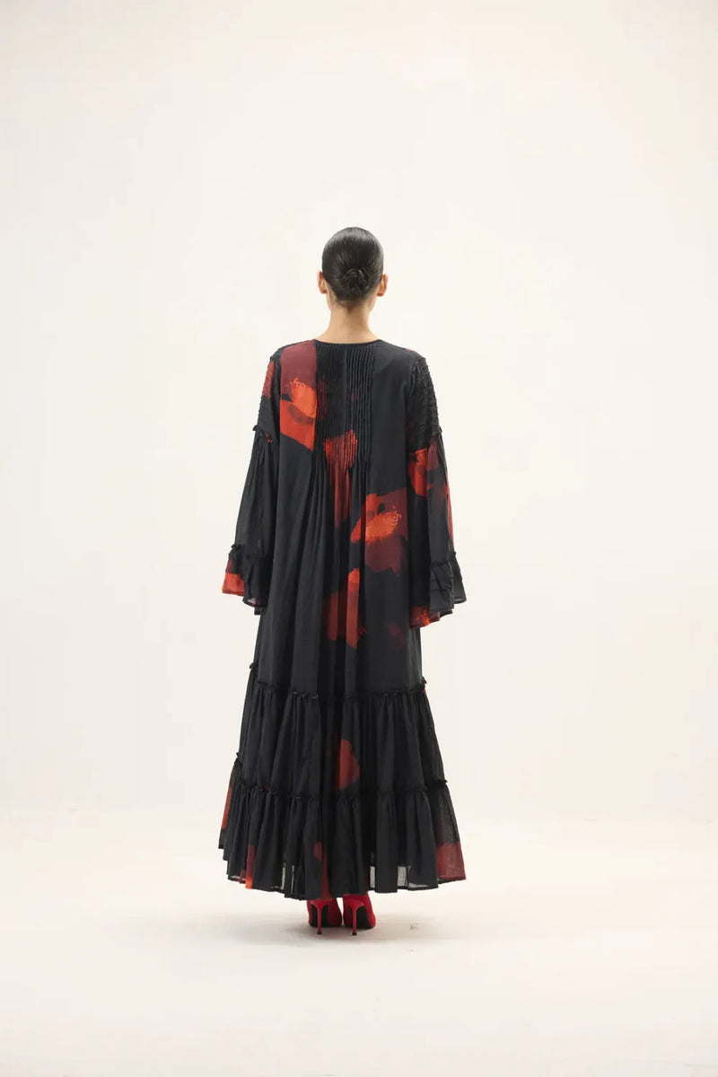 Calina set mulmul by Khara Kapas in black for women Worldwide