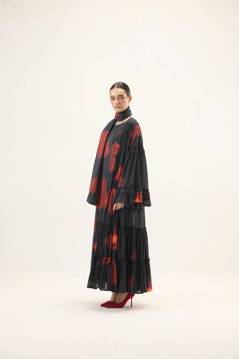 Calina set mulmul by Khara Kapas in black for women Worldwide