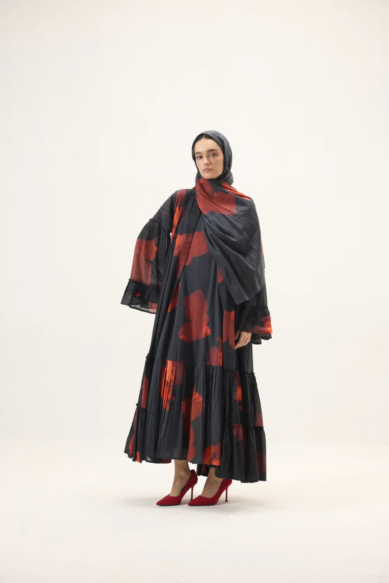 Calina set mulmul by Khara Kapas in black for women Worldwide