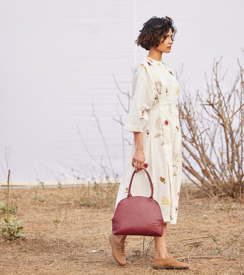 Aangan Dress cotton by Khara Kapas in white for women Worldwide