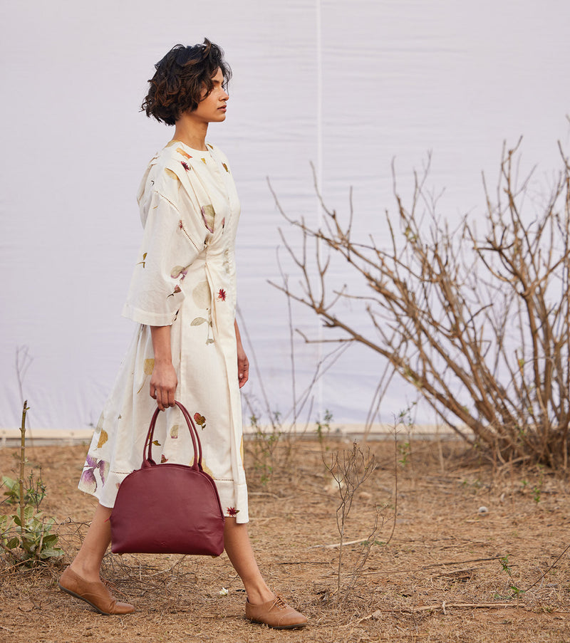Aangan Dress cotton by Khara Kapas in white for women Worldwide