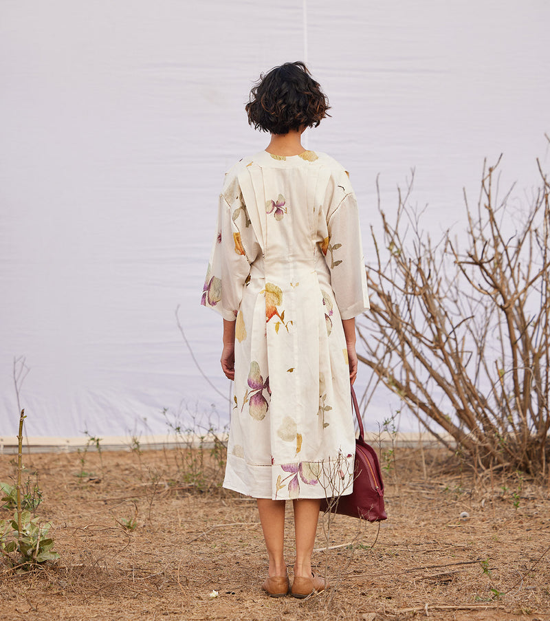 Aangan Dress cotton by Khara Kapas in white for women Worldwide