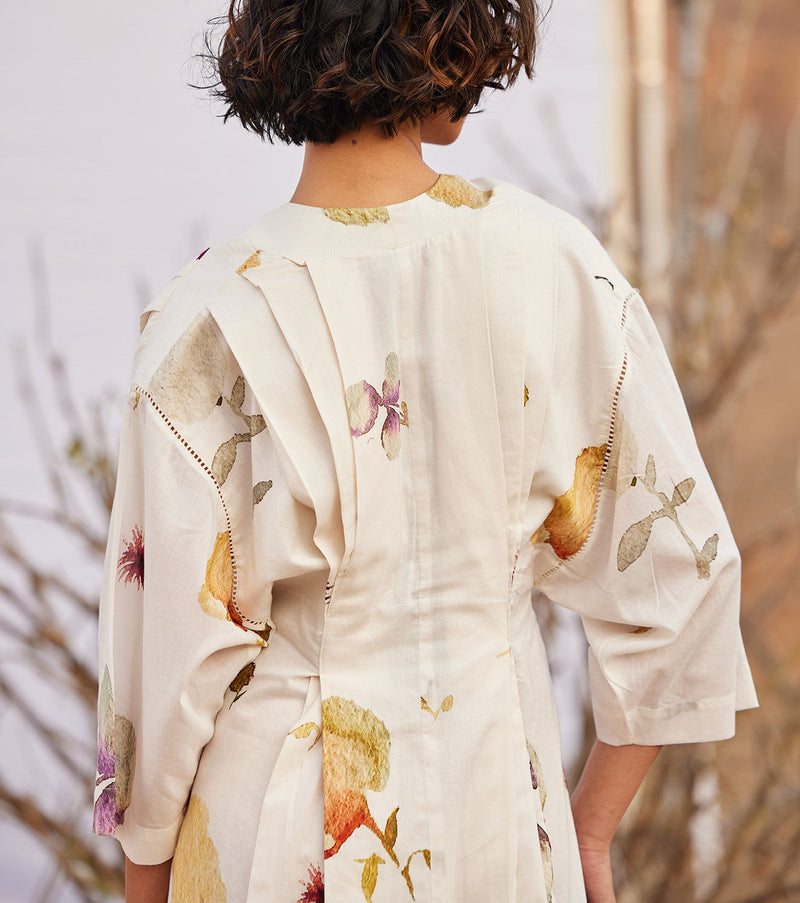 Aangan Dress cotton by Khara Kapas in white for women Worldwide