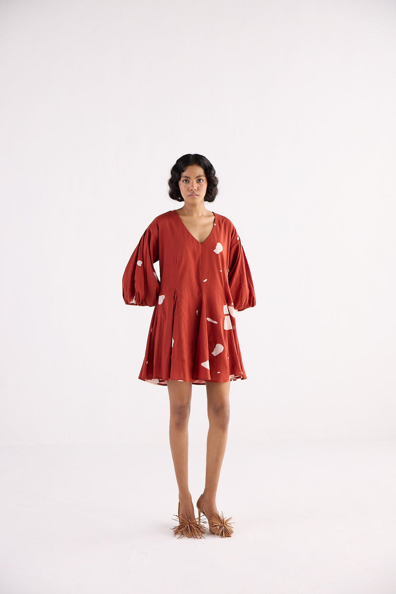 RUSTIC GLORY DRESS cotton by Khara Kapas in red for women Worldwide