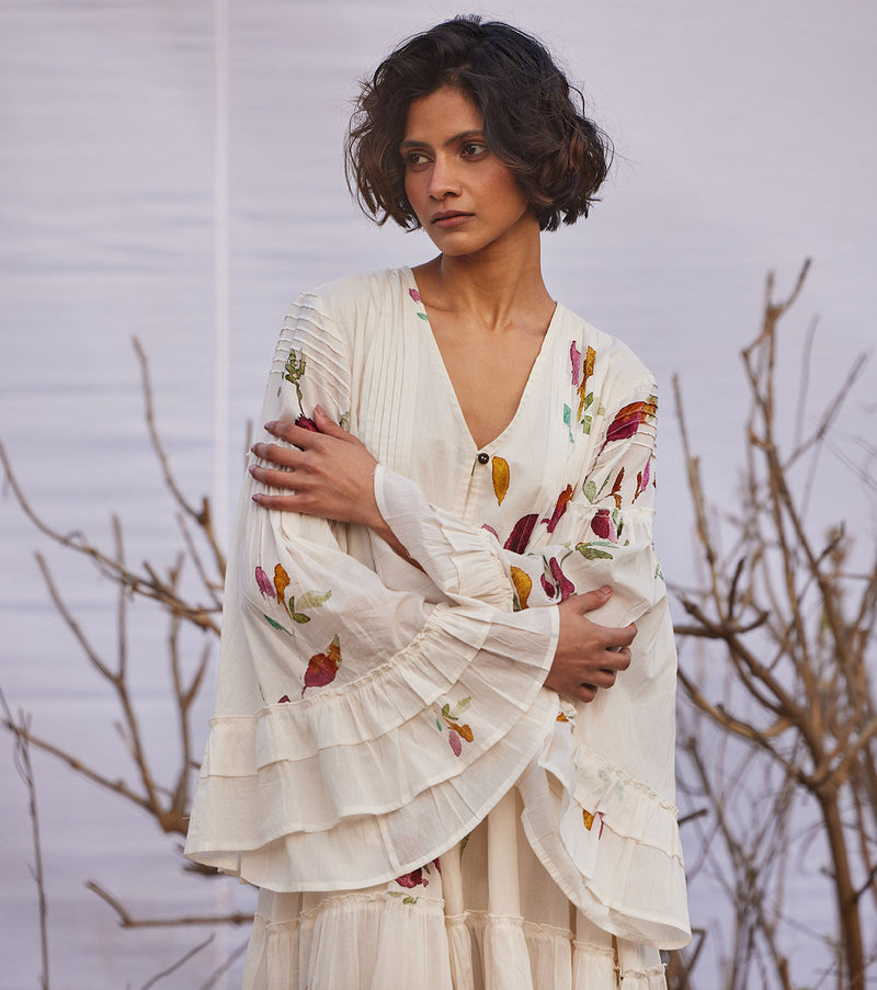 Cherry Frost cotton by Khara Kapas in white for women Worldwide