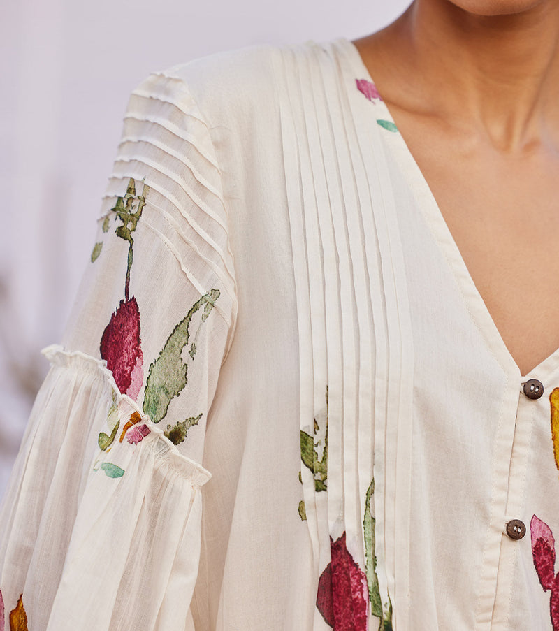 Cherry Frost cotton by Khara Kapas in white for women Worldwide