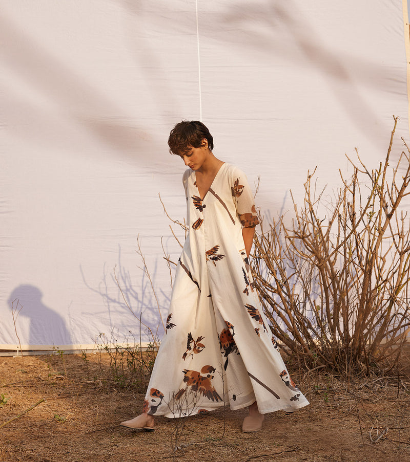 Ghironi Jumpsuit cotton by Khara Kapas in white for women Worldwide
