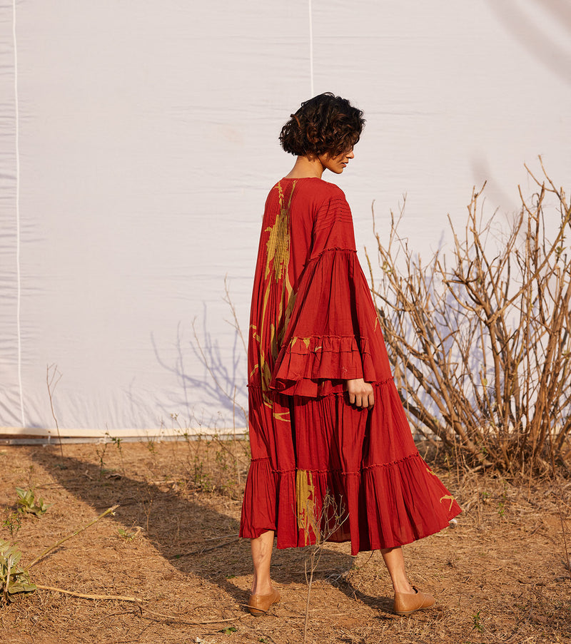 Mahogany cotton by Khara Kapas in red for women Worldwide