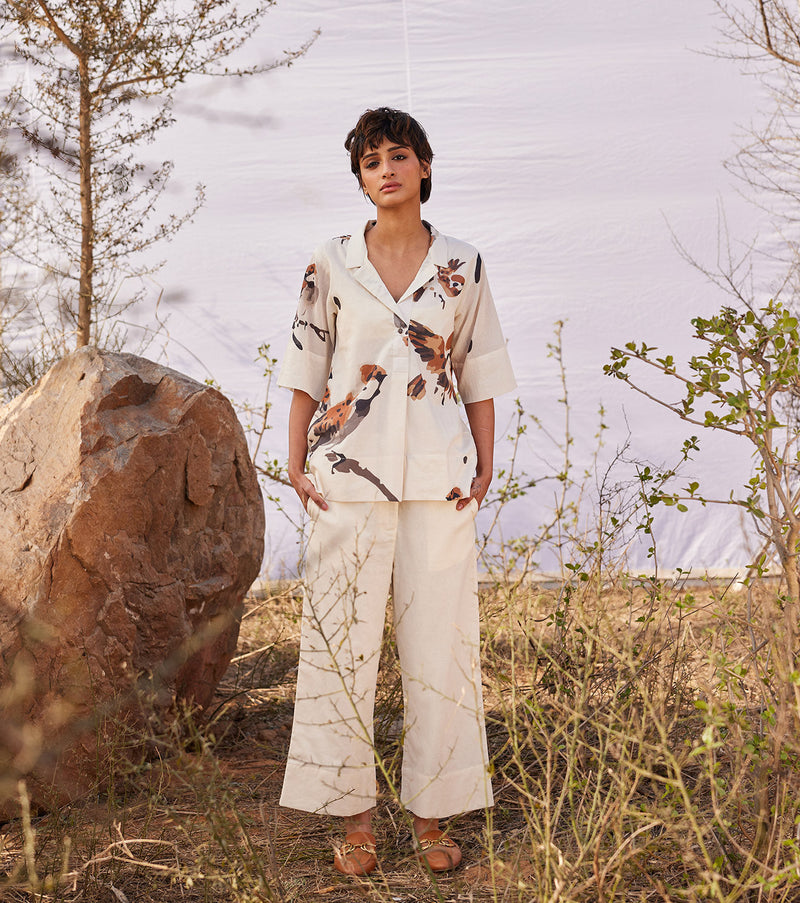 Chidiya Top cotton by Khara Kapas in white for women Worldwide