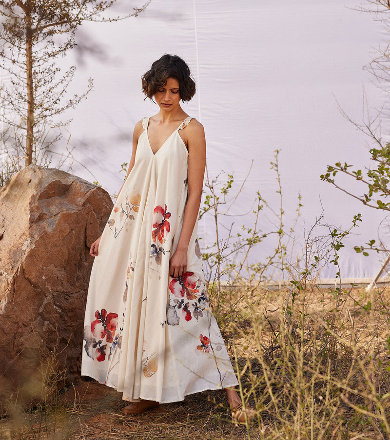 Wisteria cotton by Khara Kapas in white for women Worldwide