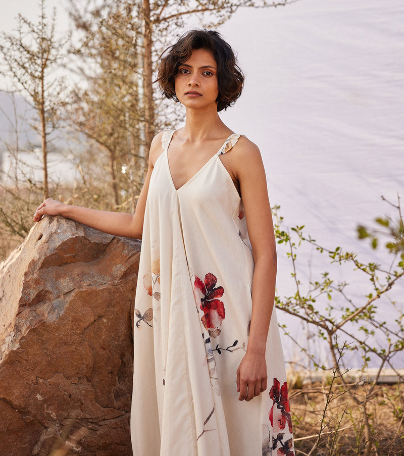 Wisteria cotton by Khara Kapas in white for women Worldwide