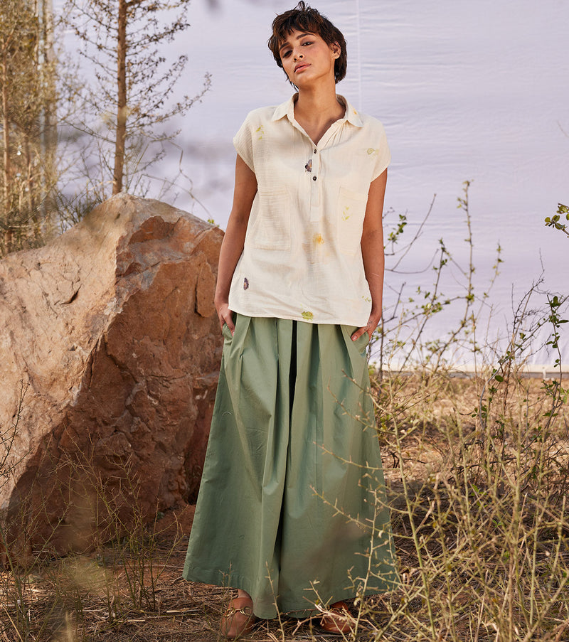 Swiss shirt by Khara Kapas in white for women Worldwide