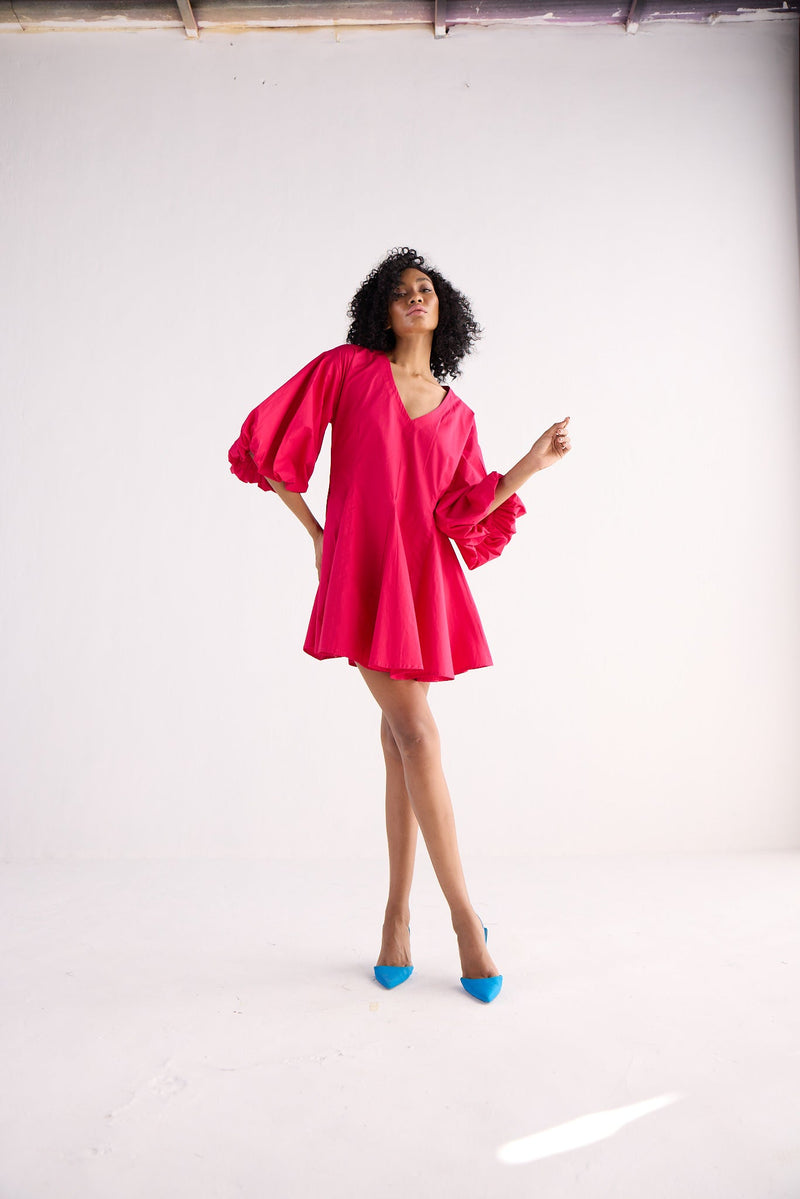FLAMINGO BLAZE DRESS poplin by Khara Kapas in pink for women Worldwide