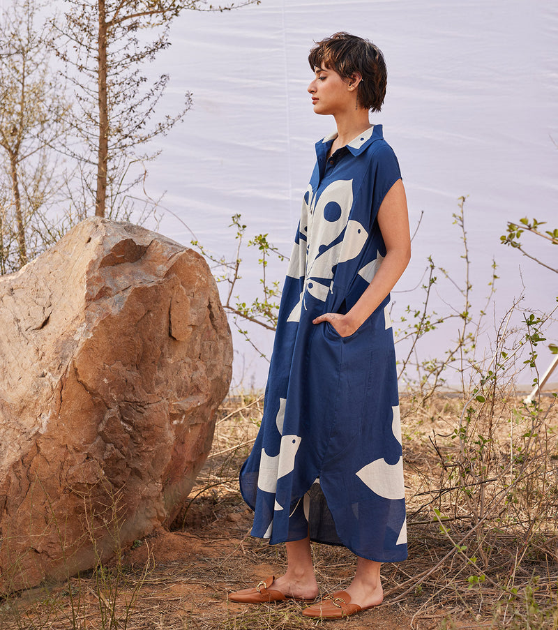 Azalea cotton by Khara Kapas in blue for women Worldwide
