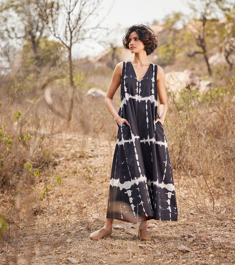 Black forest Jumpsuit cotton by Khara Kapas in black for women Worldwide