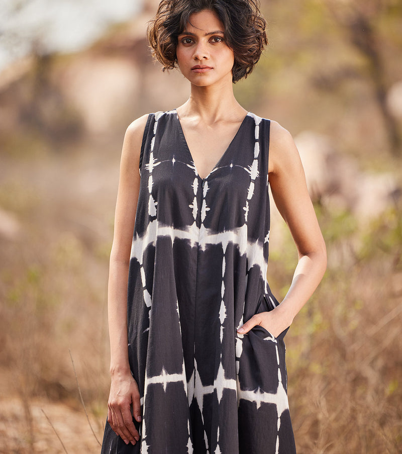 Black forest Jumpsuit cotton by Khara Kapas in black for women Worldwide