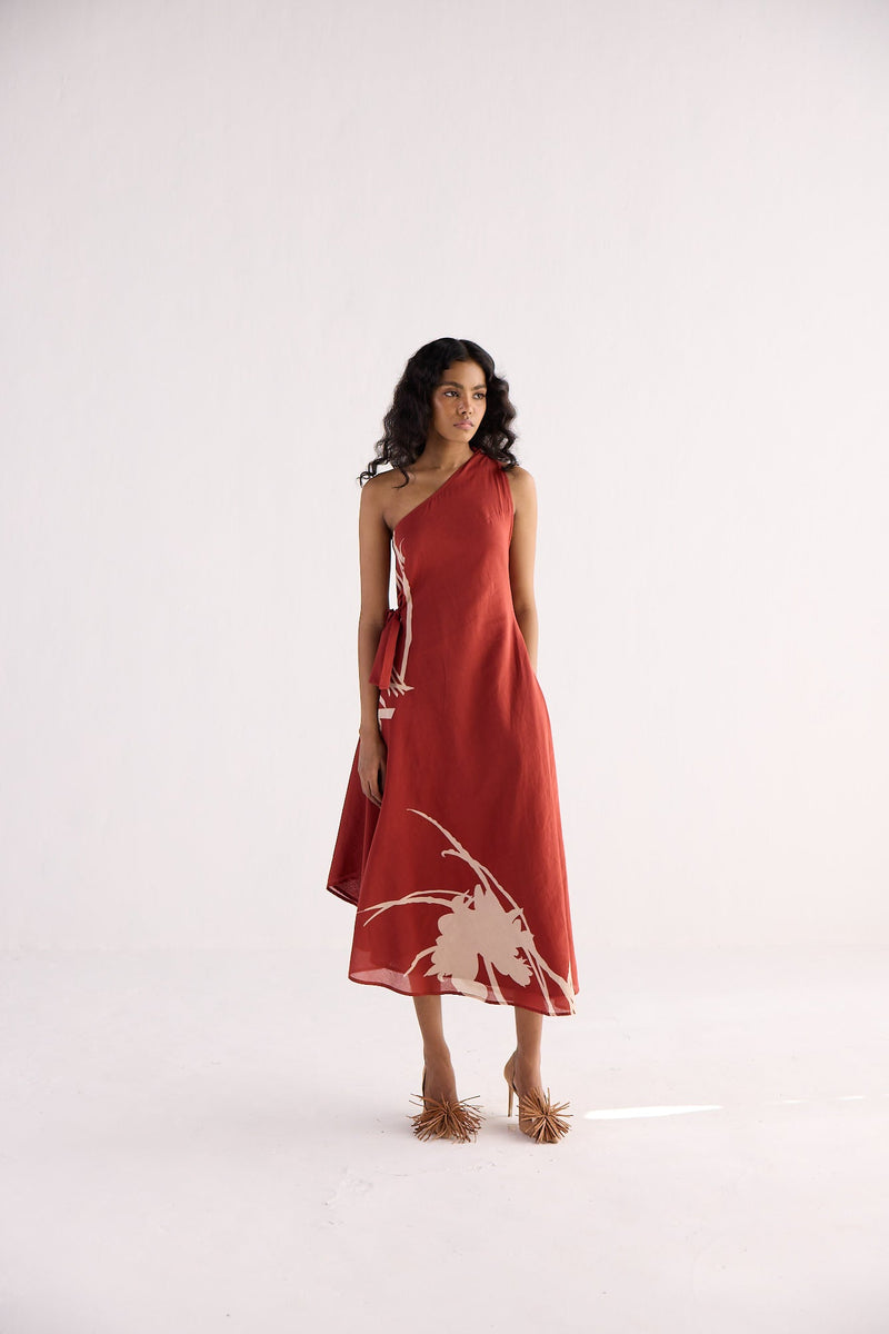 DESERT ROSE DRESS cotton by Khara Kapas in red for women Worldwide