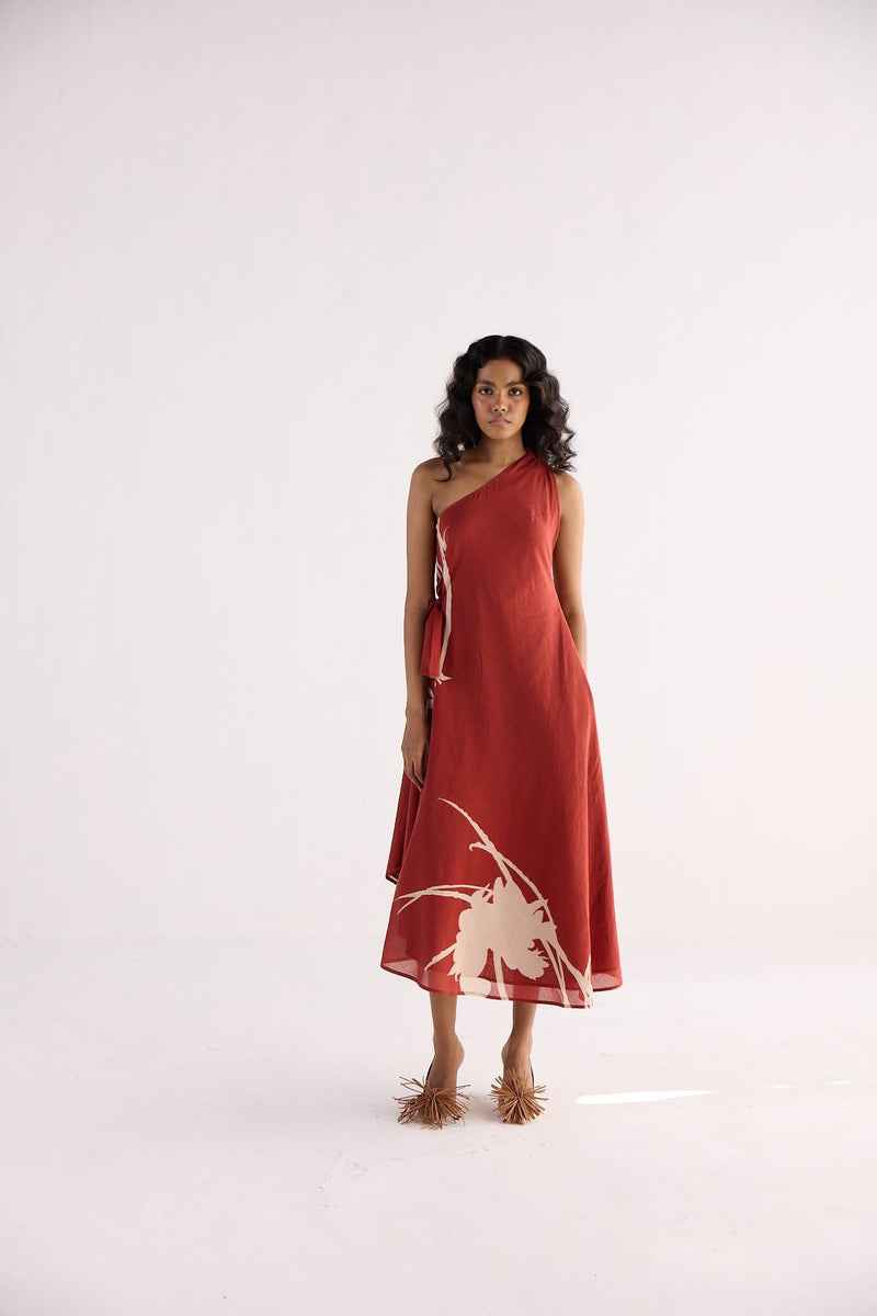 DESERT ROSE DRESS cotton by Khara Kapas in red for women Worldwide