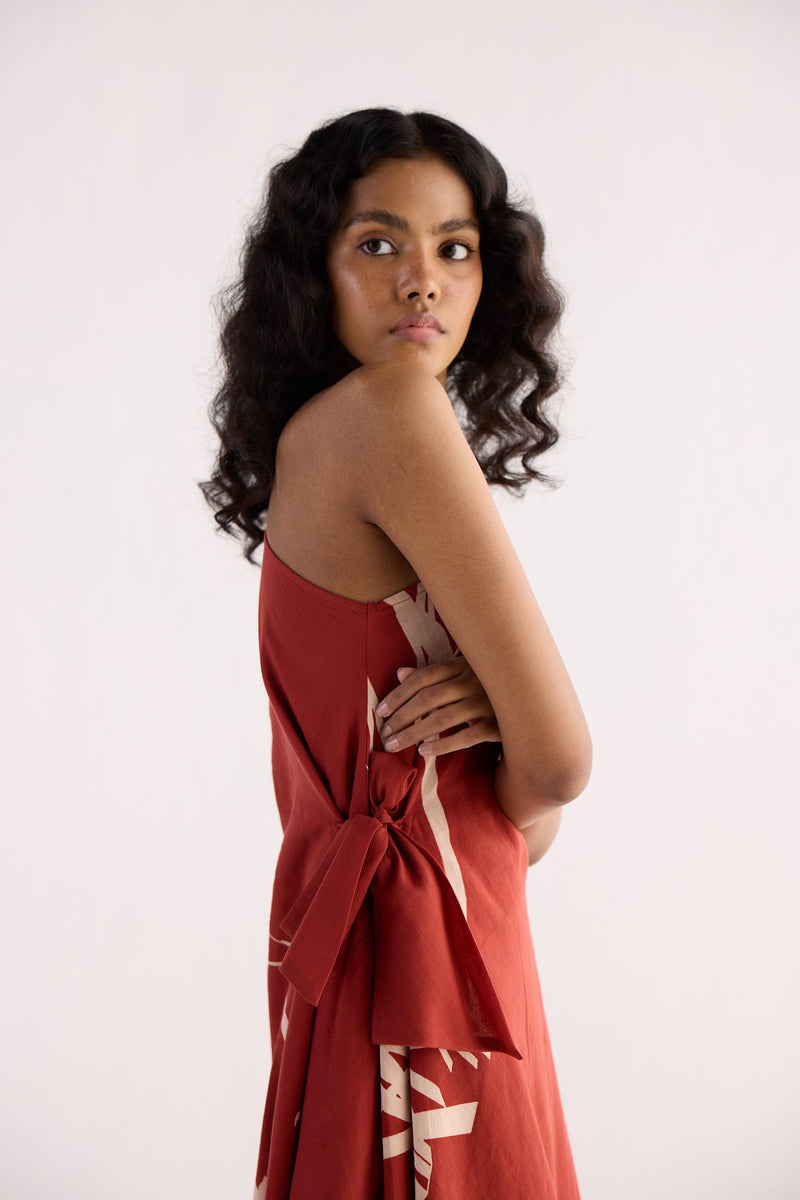 DESERT ROSE DRESS cotton by Khara Kapas in red for women Worldwide