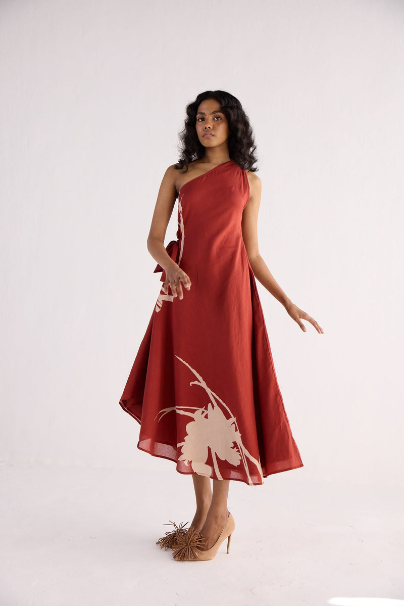 DESERT ROSE DRESS cotton by Khara Kapas in red for women Worldwide