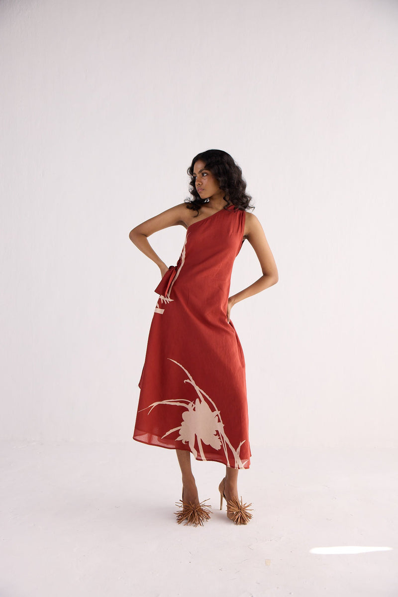 DESERT ROSE DRESS cotton by Khara Kapas in red for women Worldwide