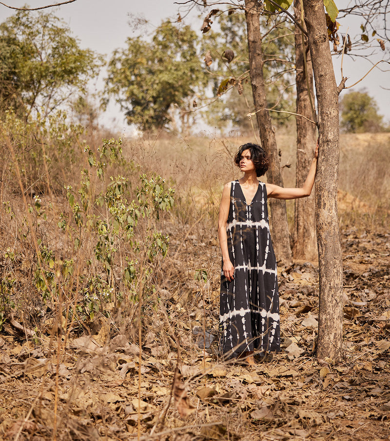 Black forest Jumpsuit cotton by Khara Kapas in black for women Worldwide