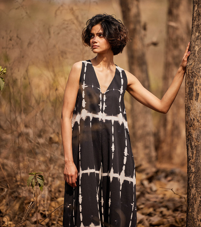 Black forest Jumpsuit cotton by Khara Kapas in black for women Worldwide