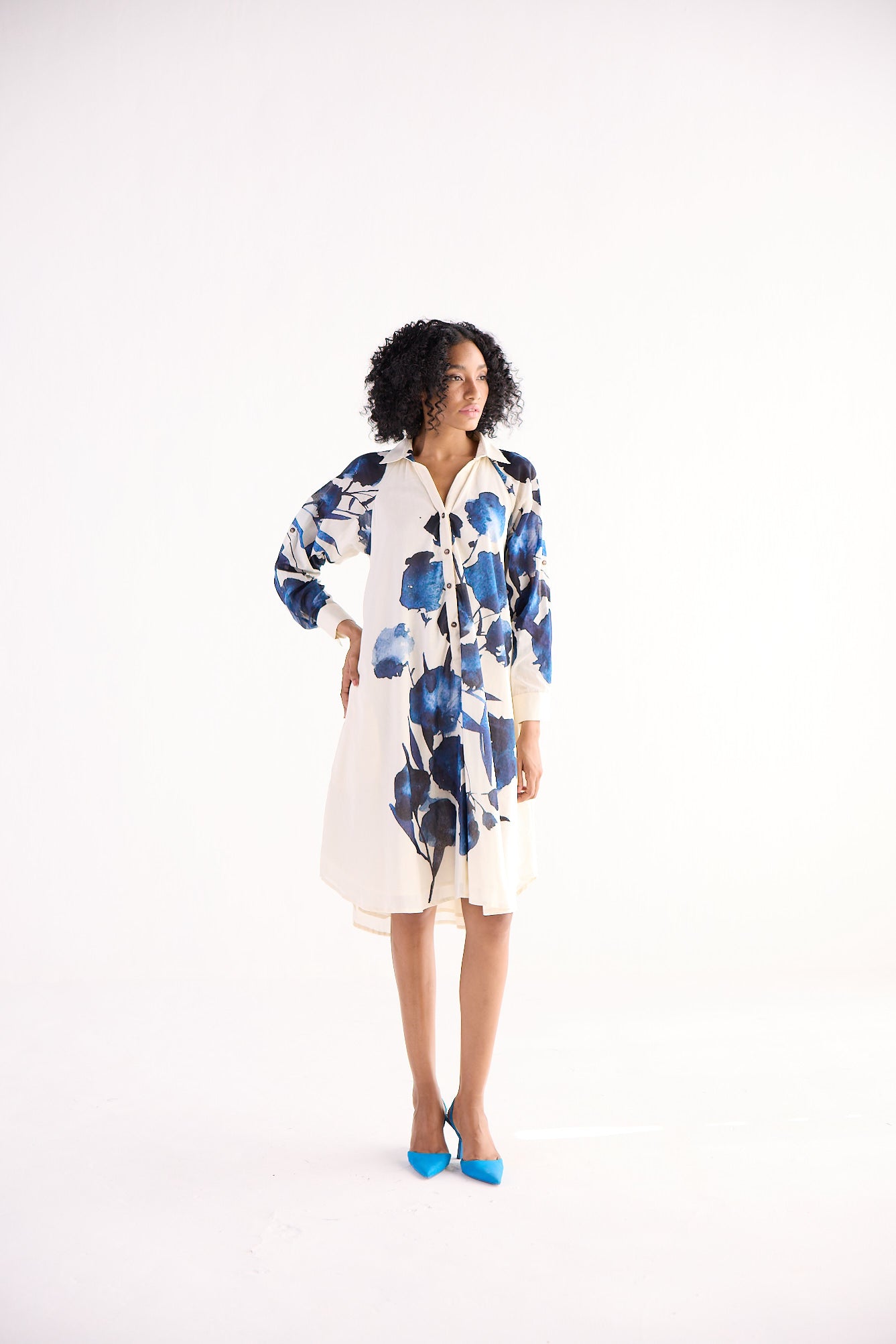 BLUE ORCHID SHIRT DRESS