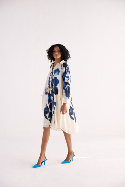 BLUE ORCHID SHIRT DRESS