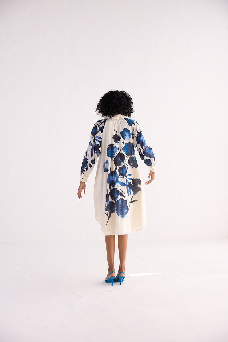 BLUE ORCHID SHIRT DRESS cotton by Khara Kapas for women Worldwide