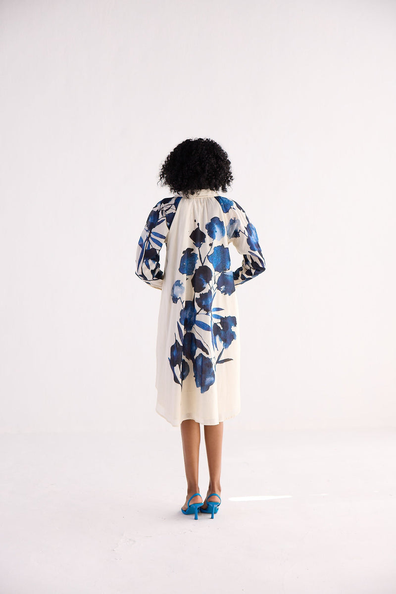BLUE ORCHID SHIRT DRESS cotton by Khara Kapas for women Worldwide