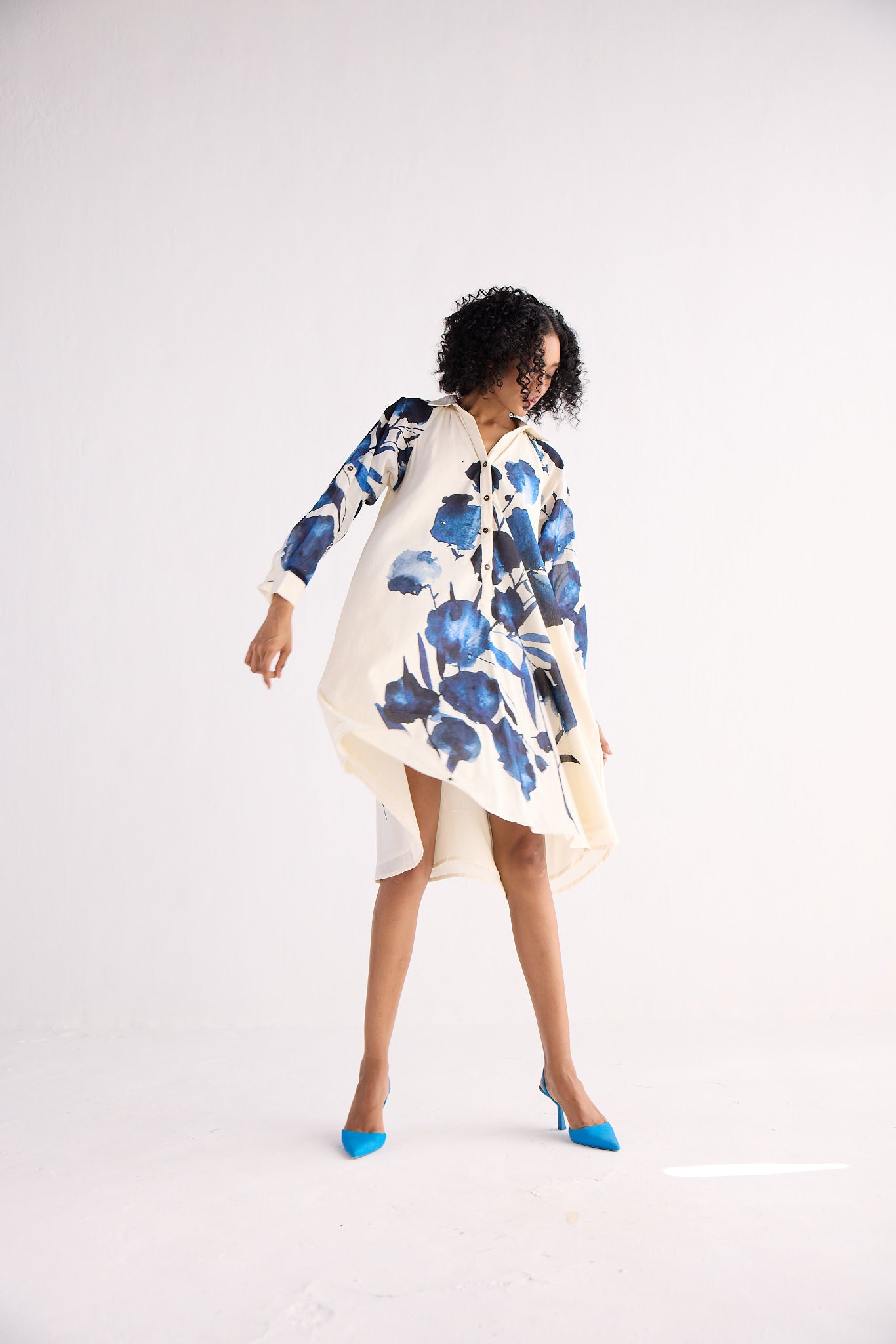 BLUE ORCHID SHIRT DRESS