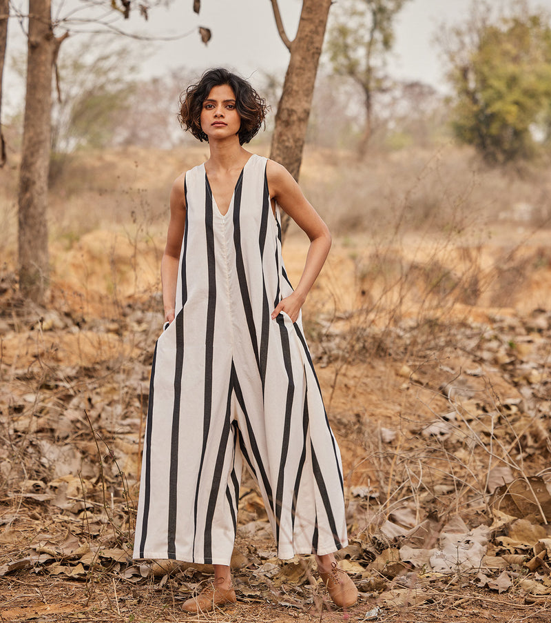 Patio Jumpsuit cotton by Khara Kapas in white for women Worldwide