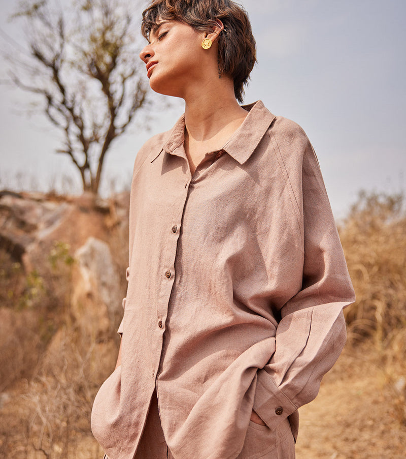 Dune shirt by Khara Kapas in brown for women Worldwide