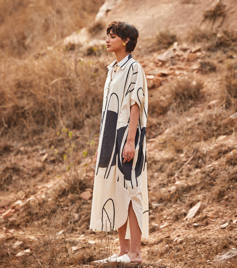 Agave Kaftan cotton by Khara Kapas in white for women Worldwide