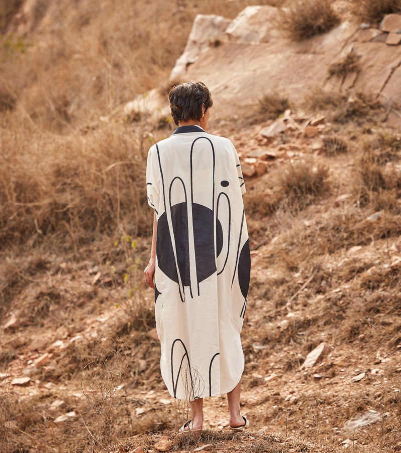 Agave Kaftan cotton by Khara Kapas in white for women Worldwide
