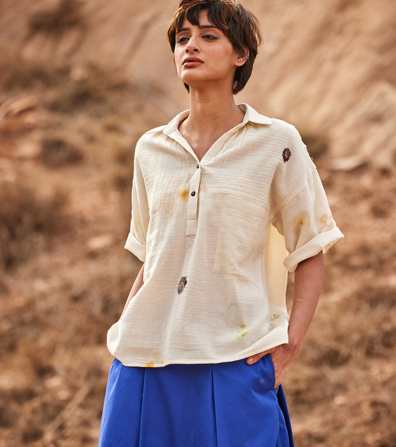 Tez Neela skirt by Khara Kapas in blue for women Worldwide