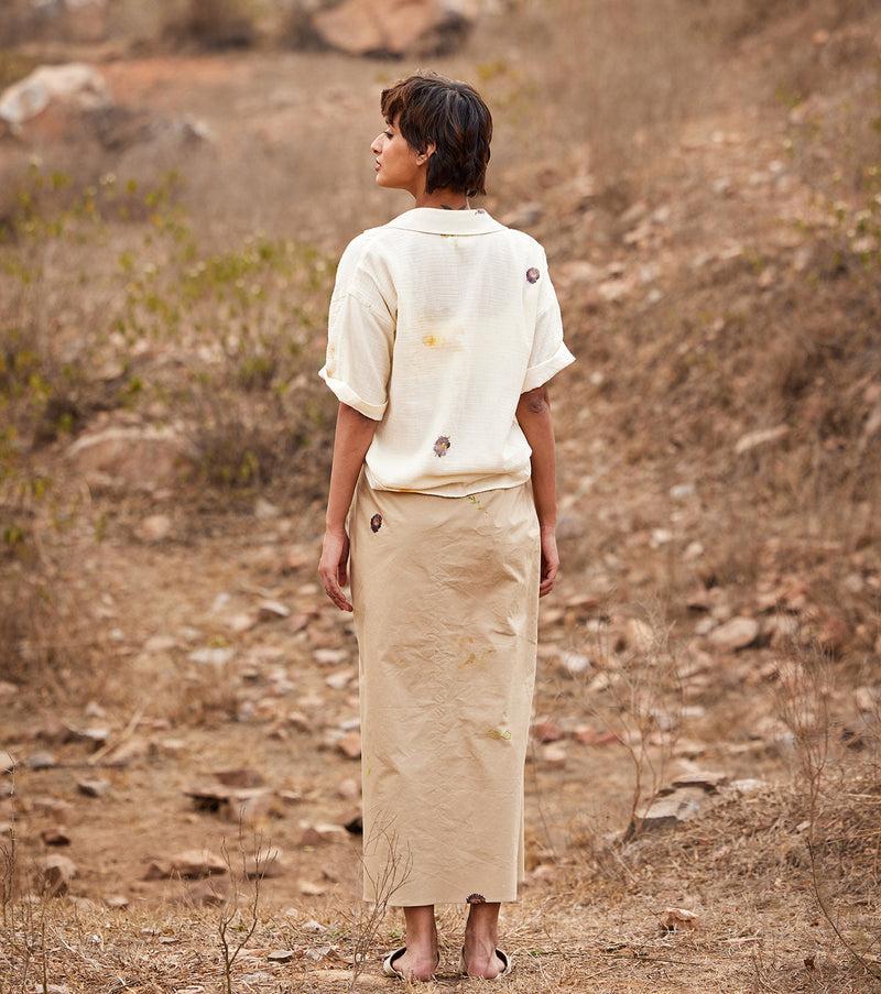 Oxford wrap skirt by Khara Kapas in beige for women Worldwide