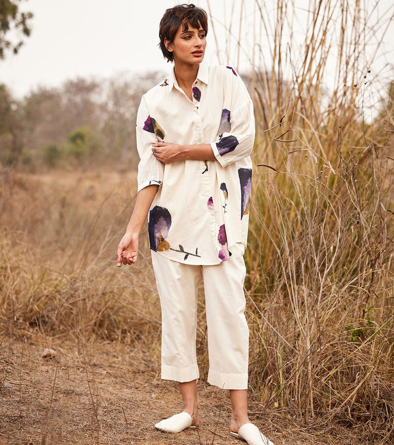 Cascade fling Pants cotton by Khara Kapas in white for women Worldwide