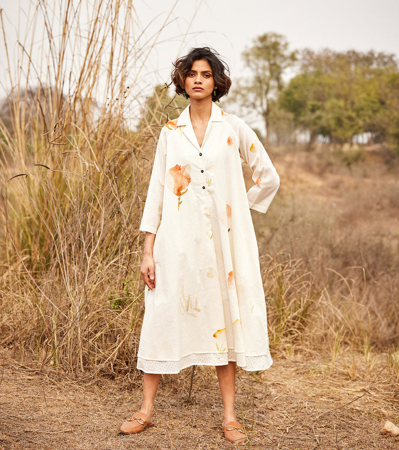 French Hydrangea cotton by Khara Kapas in white for women Worldwide