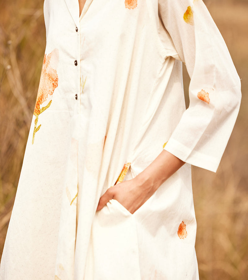 French Hydrangea cotton by Khara Kapas in white for women Worldwide