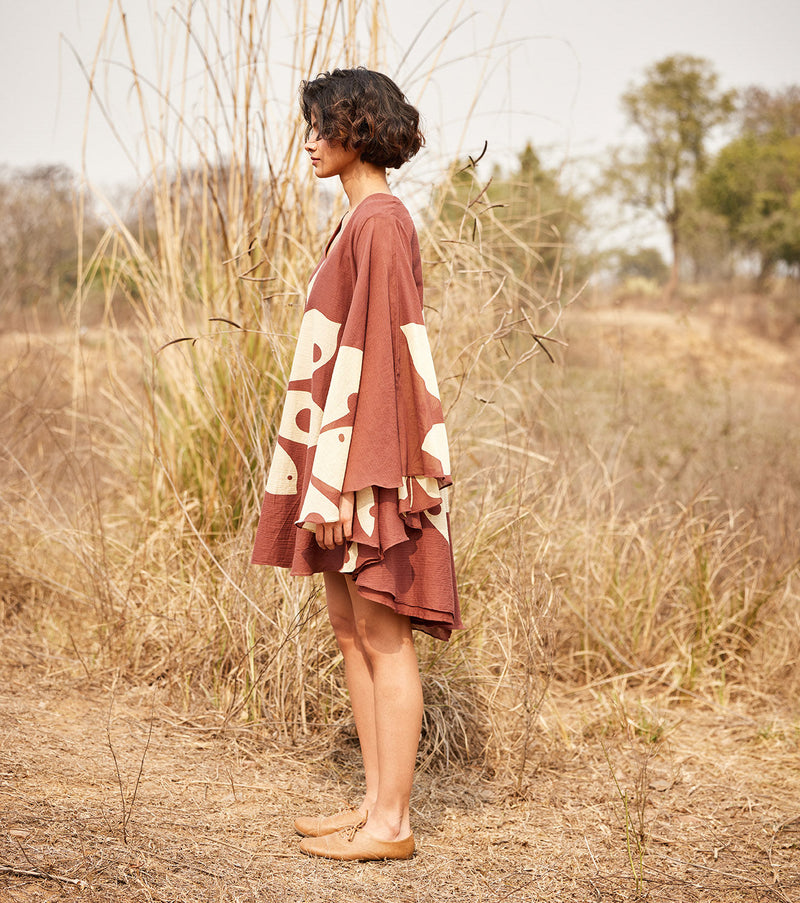 Groove Dress by Khara Kapas in brown for women Worldwide