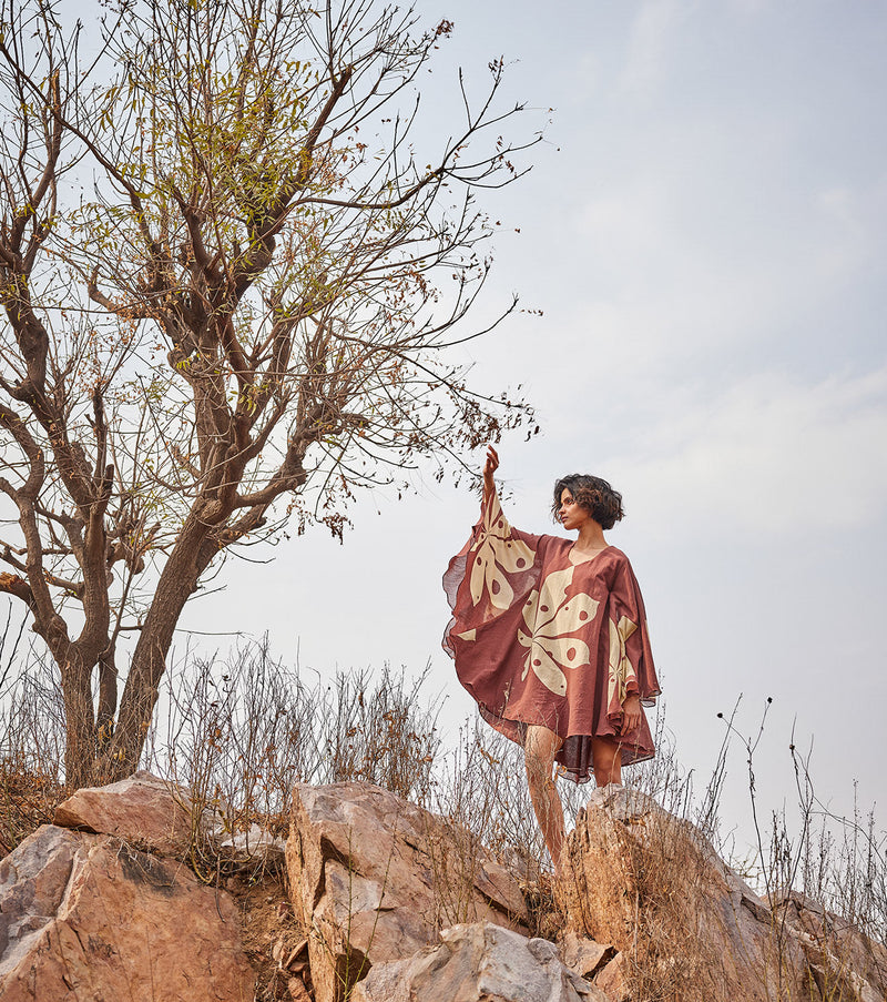 Groove Dress by Khara Kapas in brown for women Worldwide