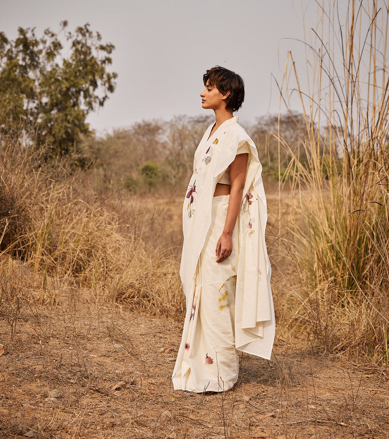 Jui Blouse by Khara Kapas in white for women Worldwide